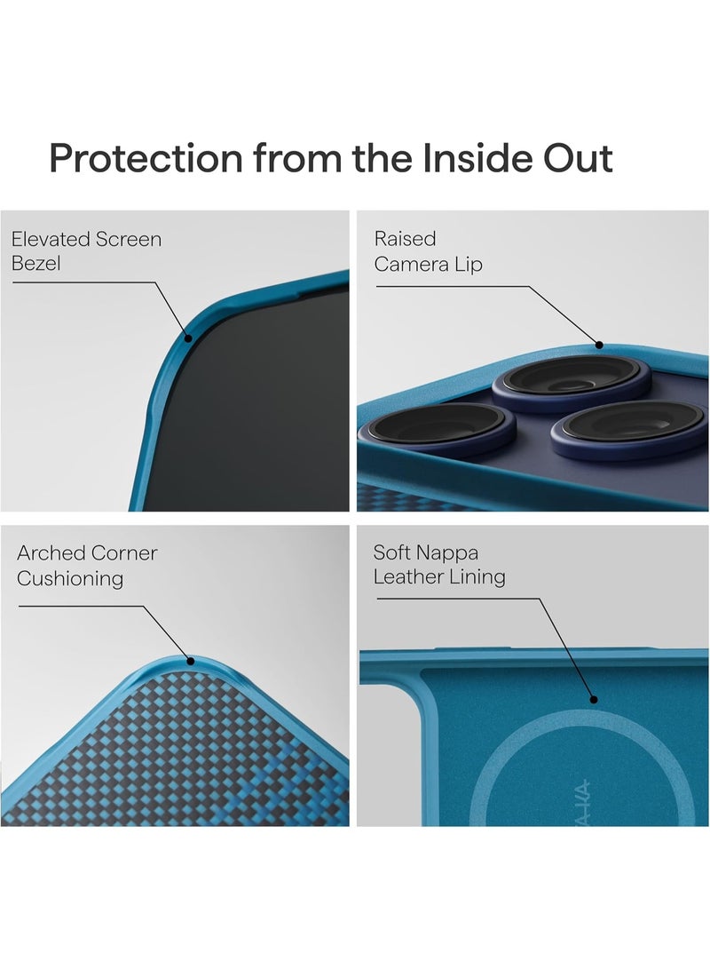 PITAKA حافظة بيتاكا لجهاز آيفون 17 برو 6.3 بوصة، حافظة واقية من الدرجة العسكرية، متوافقة مع ماغسيف، مصنوعة من ألياف الأراميد 1500D المنسوجة وTPU، بروغارد - شروق القمر - Image 2