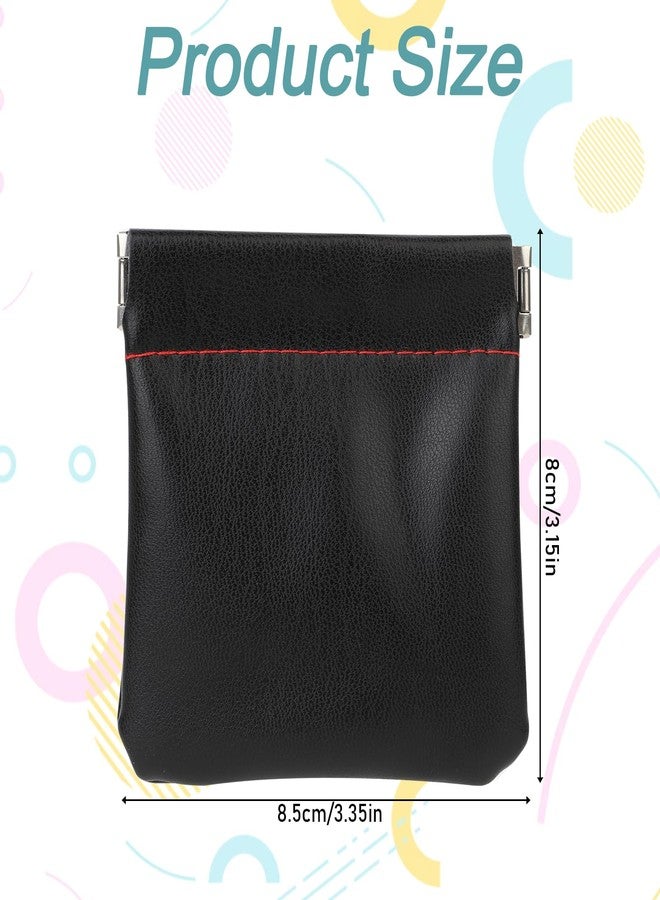 Molain 4Pcs PU Leather Earphone Pouch Headphone Storage Bag, Closure Soft Elastic Snap Spring Pouch for Carrying or Storing Headphones - Image 2