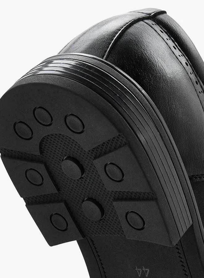 DUCHINI BLACK Solid Lace-Up Derby Shoes for Men | Best Price UAE