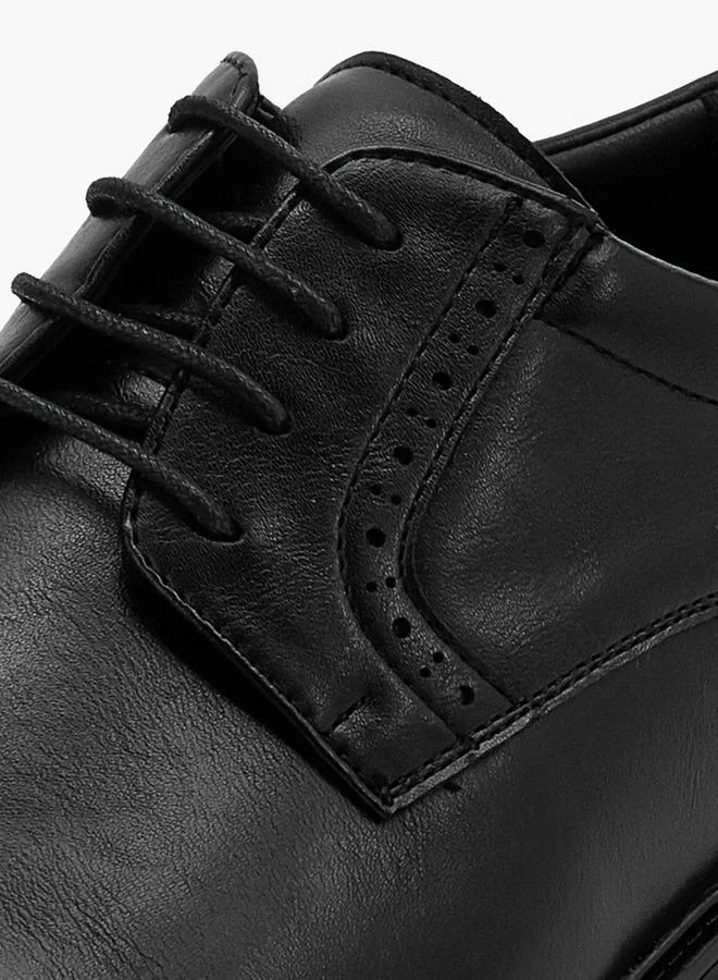 DUCHINI BLACK Solid Lace-Up Derby Shoes for Men | Best Price UAE