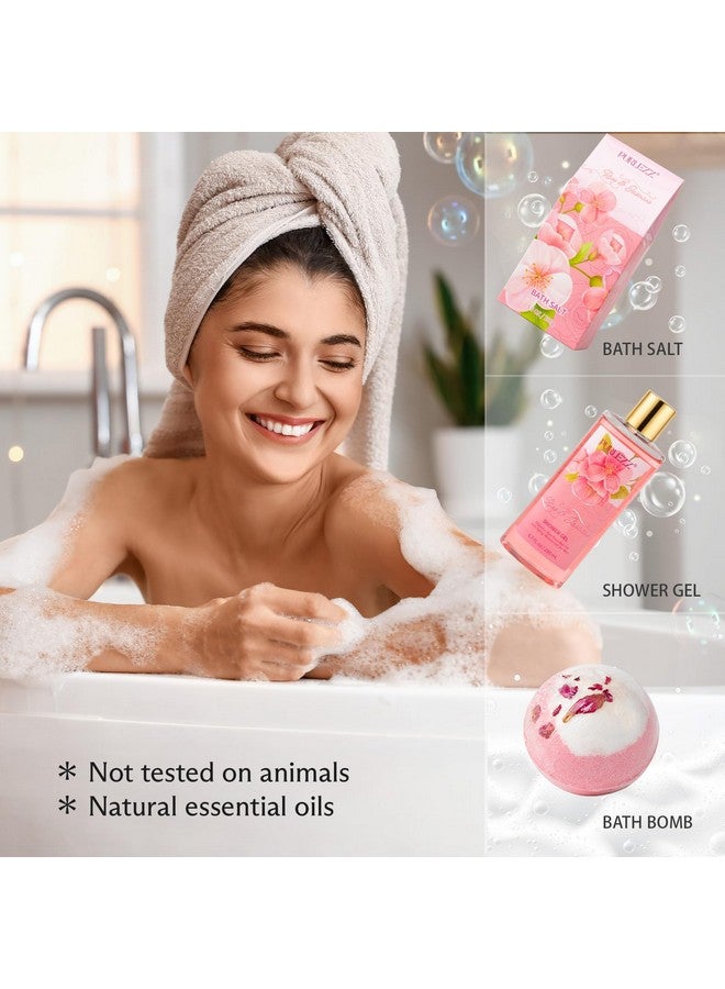 Rose & Jasmine Floral Luxury Bath & Body Gifts - Spa Basket with Body Lotion, Soy Candle - Home Bath Gift Set for Women - Image 4