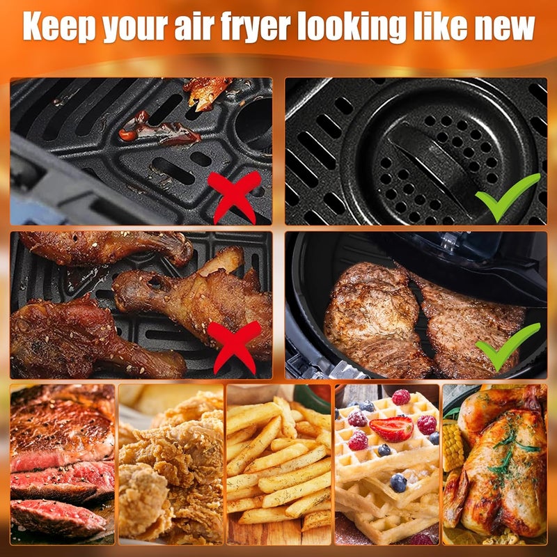 windforgecraft Silicone Air Fryer Liners Reusable Air Fryer Silicone Baking Tray Pots Liners Foldable Tower Basket Round Silicone Air Fryer Liners Food Grade Safe Air Fryers Accessories (Black) - Image 4