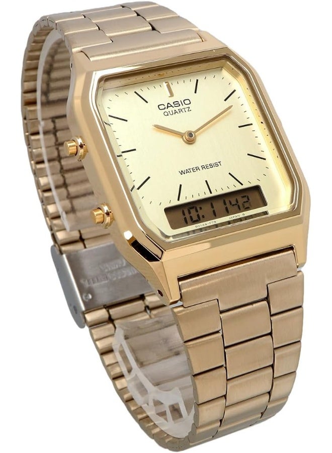 CASIO ساعة كاسيو أنالوج ديجيتال كوارتز، سلسلة فنتاج، AQ-230GA-9DMQ - Image 4