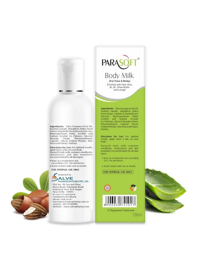 Parasoft Moisturizing & Hydrating Face & Body Milk With Goodness Of Aloe Vera, Shea Butter & Vitamin B3 & B6 For Normal To Very Dry Skin Daily Nourishing Body Lotion - 200 Ml - Image 2