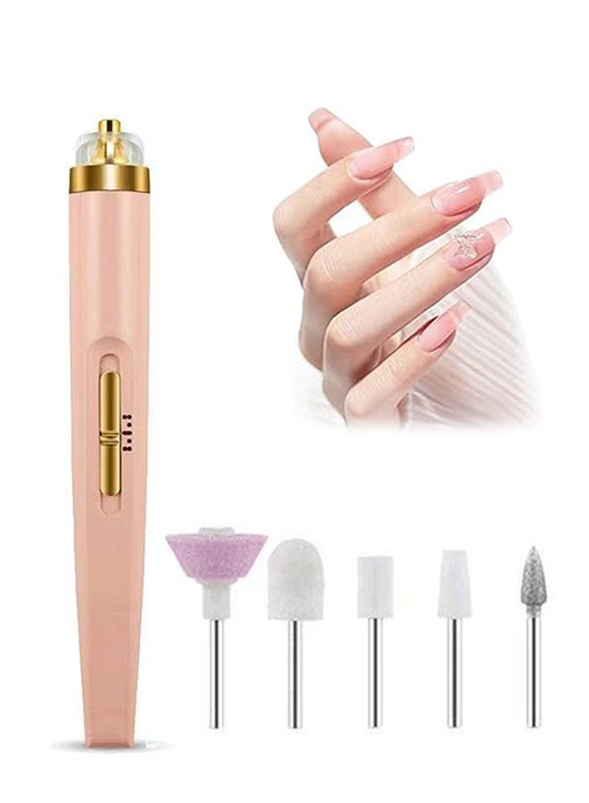 5 في 1 حفرة الأظافر الكهربائية ، مجموعة ملف الأظافر الكهربائية للأظافر الهليمية ، الأظافر المنزلية والأظافر الأكريليكية ، تلميع التلميع للمنزل استخدام الصالون - Image 1