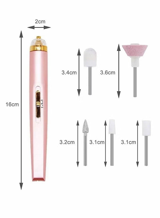 5 في 1 حفرة الأظافر الكهربائية ، مجموعة ملف الأظافر الكهربائية للأظافر الهليمية ، الأظافر المنزلية والأظافر الأكريليكية ، تلميع التلميع للمنزل استخدام الصالون - Image 5