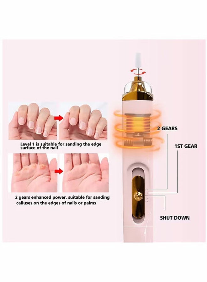 5 في 1 حفرة الأظافر الكهربائية ، مجموعة ملف الأظافر الكهربائية للأظافر الهليمية ، الأظافر المنزلية والأظافر الأكريليكية ، تلميع التلميع للمنزل استخدام الصالون - Image 3