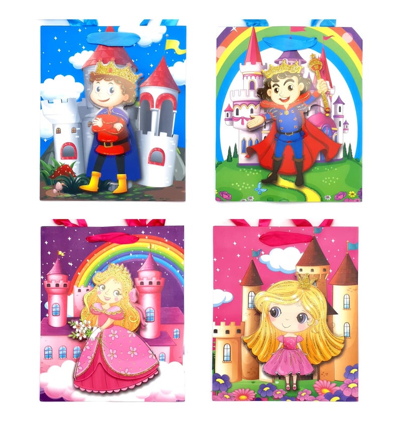 Crackles Cartoon Fantasy Printed Paper Bags for Gifting Eco Friendly Gift Paper Bags with Handles (Pack of 12) - Image 4