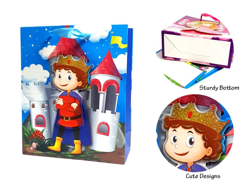 Crackles Cartoon Fantasy Printed Paper Bags for Gifting Eco Friendly Gift Paper Bags with Handles (Pack of 12) - Image 2