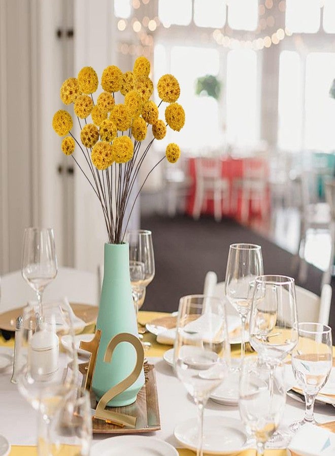 Phliofd 24 PCS Dried Craspedia Billy Balls Flowers, 18” Natural Dried Flowers Bouquet for Vase Floral Arrangements Wedding Table Centerpieces Party DIY Home Decor (Yellow) - Image 5