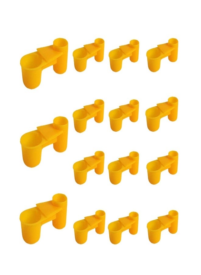 Achicklead 15pcs Automatic Bird Drinker Cups Water Bottl Plastic Pigeon Water Bottle Feeder for Quail Dove Chicken Cage (Yellow) - Image 1
