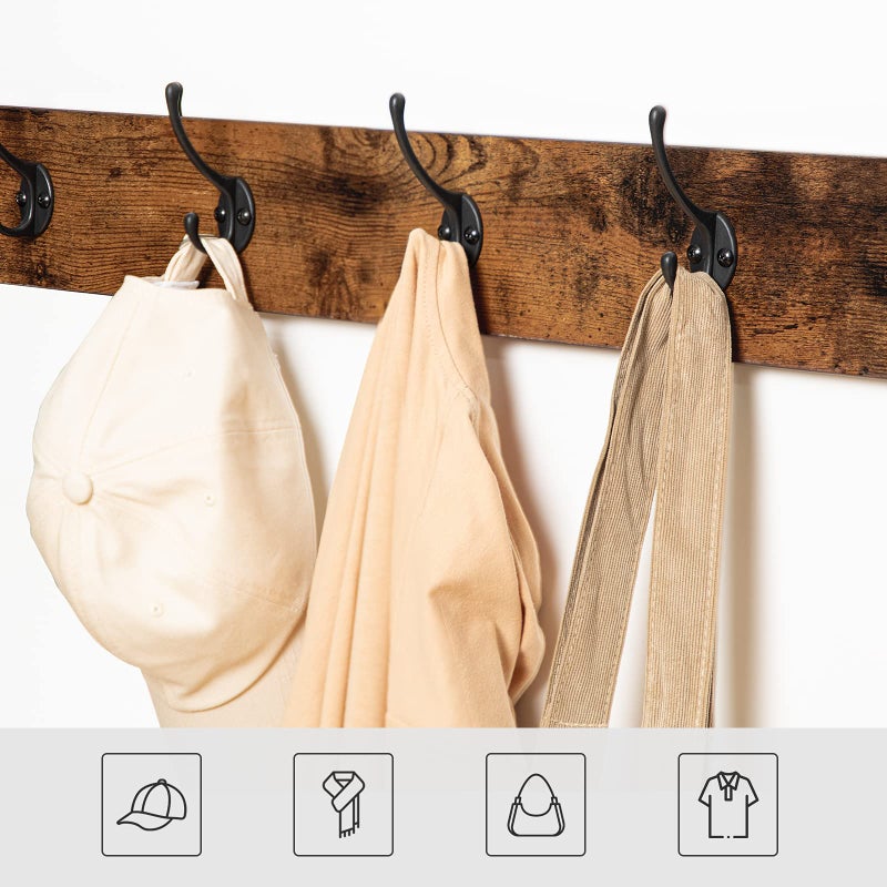 HOOBRO Hall Tree Entryway Storage Bench, Coat Rack Shoe Bench, Shoe Rack Organizer with Coat Hooks, 3-in-1 Design, Wooden Furniture with Metal Frame, Rustic Brown and Black BF17MT01 - Image 5