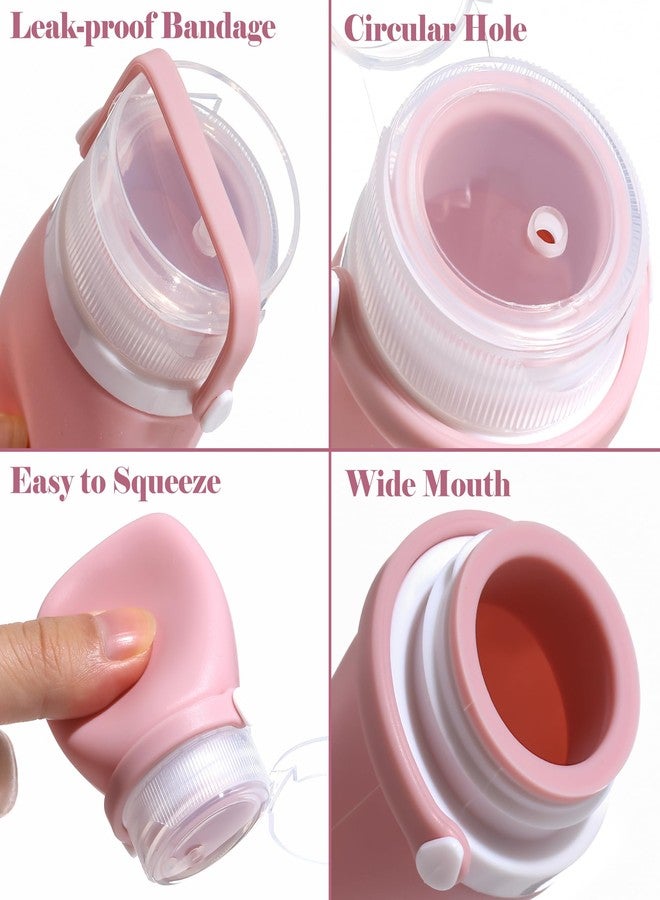 RONRONS Silicone Travel Bottles, Squeeze Salad Dressing Bottles, 1oz Condiment Squeeze Bottles Sauce Containers for Lunch Box (2 Pieces) - Image 2