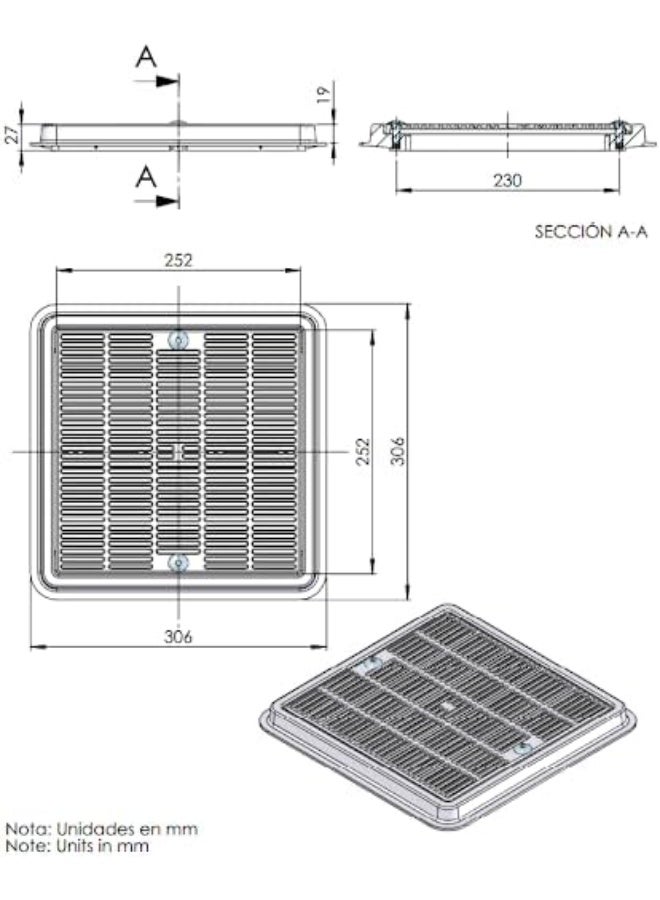 ASTRALPOOL Swimming Pool Drain Cover Grille, White Plastic, 25.2 x 25.2 cm - Image 2