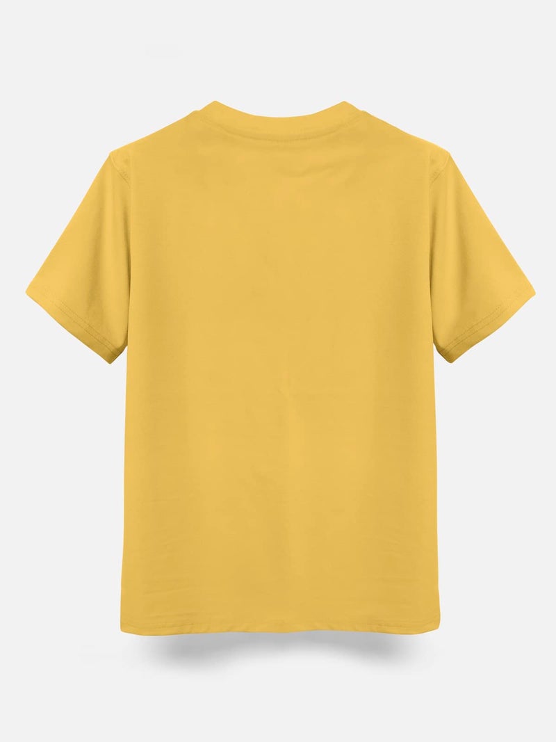 HELLCAT Trendy Typographic Printed Cotton Blend Half Sleeve Regular Fit T-Shirt For Boys - Pack Of 2 / Mustard & Black / 13-14 Years - Image 4