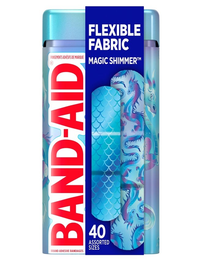 BAND-AID Brand Flexible Fabric Adhesive Bandages, Comfortable Protection & Wound Care for Minor Cuts, Scrapes & Burns, First Aid Kit Essential, Iridescent Magic Shimmer Design, Assorted Sizes, 40 Ct - Image 1