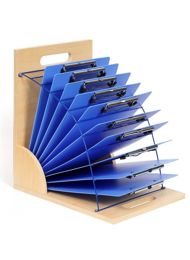Gamenote Clipboard Holder - Wood And Metal Clipboard Stand Clipboards Storage Rack Small White Board Organizer For Classroom Office (Assembly Required) (1) - Image 1