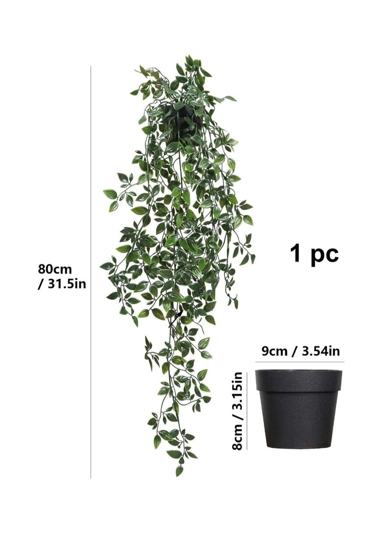 شيانغ مي 1 قطعة نباتات صناعية معلقة نباتات صناعية معلقة نباتات خضراء مزيفة في أصيص نباتات صناعية من شجر الكينا، نبات ماندالا في أصيص لغرفة المنزل أو في الأماكن المغلقة أو الهواء الطلق أو ديكور الرف، نباتات صناعية، ديكور الخريف، غرفة، مكتب، ديكور حديقة، أشياء لتزيين الغرفة - Image 2