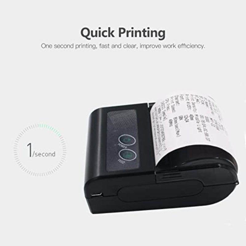 58mm Mini Thermal Printer Wireless Label Receipt Shipping Express Printer USB BT Connection Support ESC/POS Command compatible with WINDOWS Android iOS for Supermarket Store Restaurant - Image 5