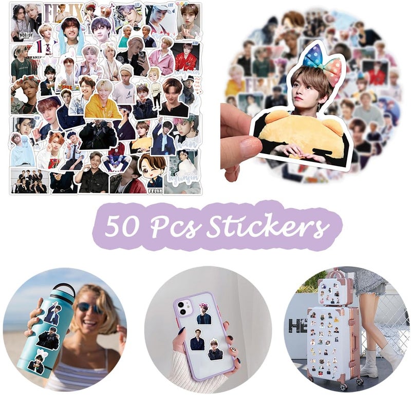 Hymik Straykids Album Merch Set For Fans Straykids Album Set Including Straykids Photocards  Straykids Stickers Skz Pins  Lanyard 2 Pcs Phone Ring Holder Keychain Drawstring Bag For Fans Women - Image 3