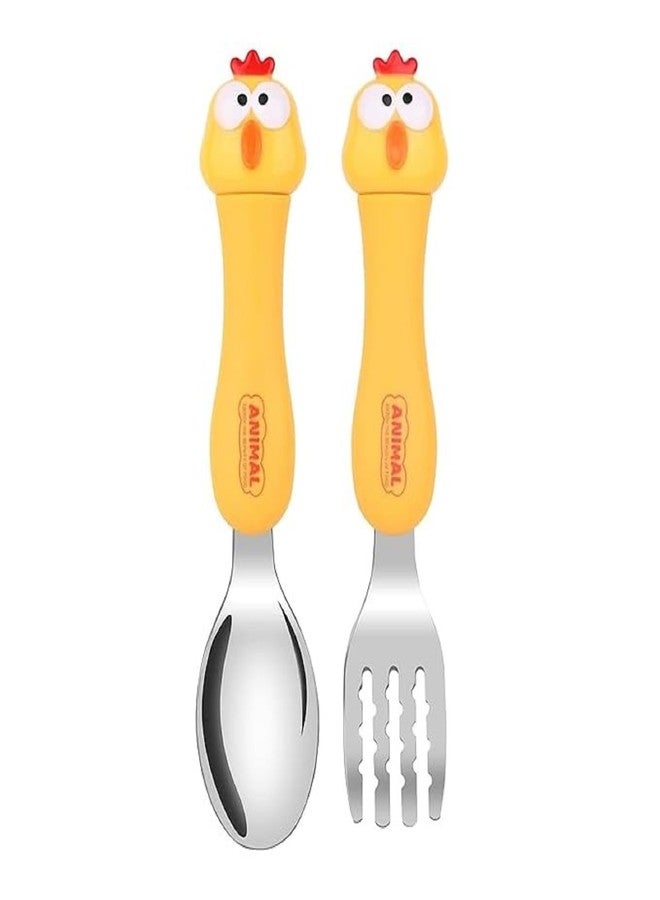 Mouly Travel Spoon & Fork Set Children Portable Tableware Toddler Utensils Kids Spoon & Fork Set with Travel Case Pack of 1 - Random Design and Color - Image 5