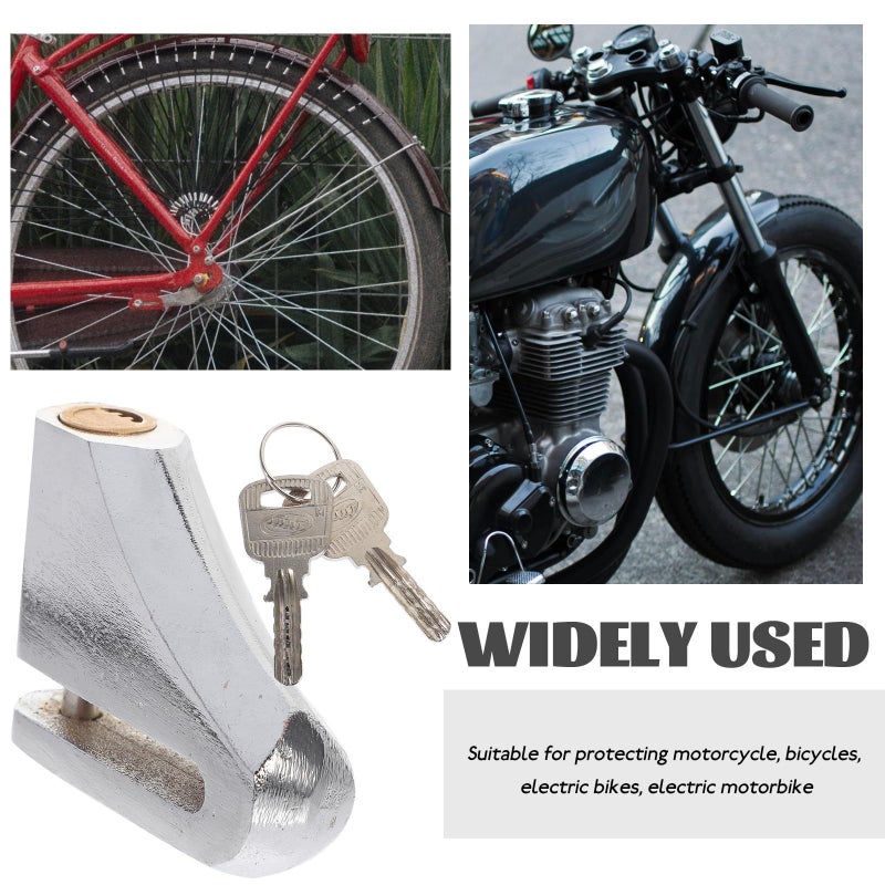 Heavy Duty Motorcycle Disc Brake Lock Silver Anti Theft for Mountain Bikes Outdoor Cycling - Image 5