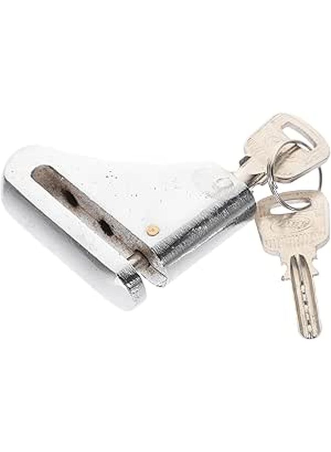 Heavy Duty Motorcycle Disc Brake Lock Silver Anti Theft for Mountain Bikes Outdoor Cycling - Image 1
