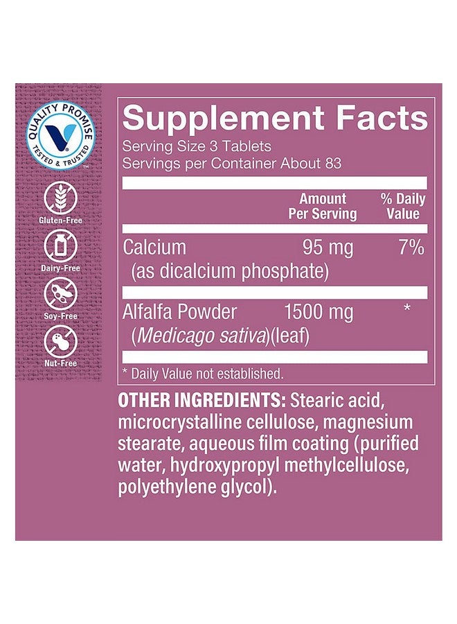 The Vitamin Shoppe Alfalfa 500 MG - Natural Green Food Supplement, Nature's Superfood - Antioxidant Green Superfood (250 Tablets) - Image 3