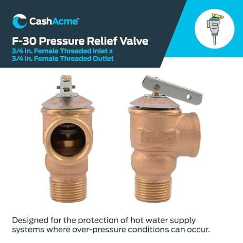 Cash Acme 3/4 Inch F-30 Safety Relief Pressure Release Valve, Brass Plumbing Fitting, 20166-0030 - Image 2