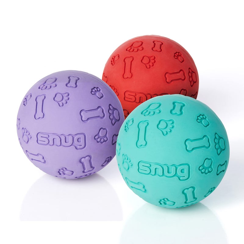 Snug Rubber Dog Balls for Small and Medium Dogs Tennis Ball Size Virtually Indestructible 3 Pack Fresh - Image 2