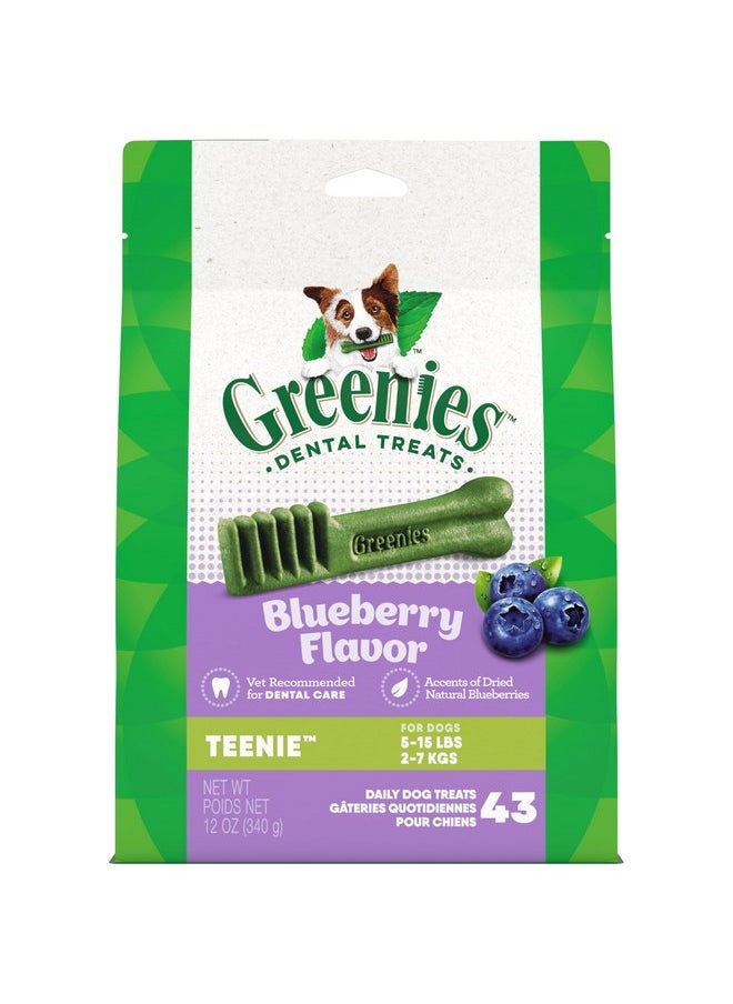 Greenies Greenies TEENIE Natural Dental Care Dog Treats Blueberry Flavor, 12 oz. Pack (43 Treats)  - Image 1