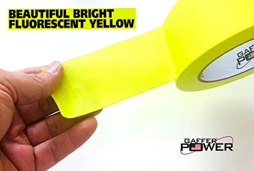Gaffer Power Real Professional Grade Gaffer Tape, Made in The USA, Yellow Fluorescent 2 Inches by 30 Yards, UV Blacklight Reactive Fluorescent Heavy, Non-Reflective, Better Than Neon Yellow Duct Tape - Image 2