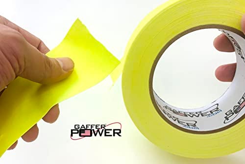 Gaffer Power Real Professional Grade Gaffer Tape, Made in The USA, Yellow Fluorescent 2 Inches by 30 Yards, UV Blacklight Reactive Fluorescent Heavy, Non-Reflective, Better Than Neon Yellow Duct Tape - Image 4