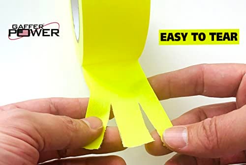 Gaffer Power Real Professional Grade Gaffer Tape, Made in The USA, Yellow Fluorescent 2 Inches by 30 Yards, UV Blacklight Reactive Fluorescent Heavy, Non-Reflective, Better Than Neon Yellow Duct Tape - Image 3