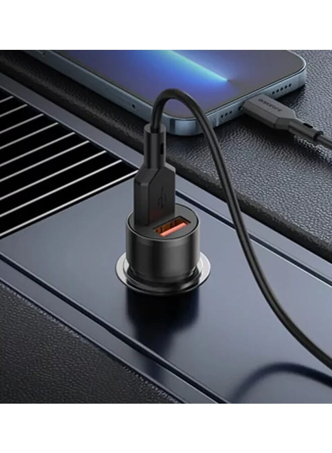 Borofone BZ19 Metal Dual USB Port Car Charger with USB Type C cable 2.4A 12W 5V - Image 4