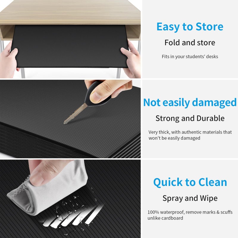 Bcabo 24 Pack Black Desk Dividers for Students, Privacy Shields Folder for Students, Durable & Waterproof Plastic Study Board, Classroom Teacher Supplies Test Divider, Includes 40pcs Extra Labels - Image 4