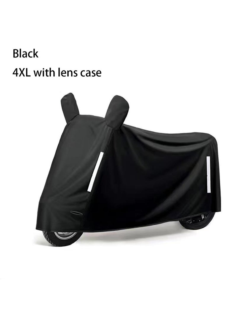 Generic Black Bicycle Cover + Mirror Cover Waterproof Outdoor Bicycle Rain Cover With Keyhole Storage Bag（4xl ）  - Image 1