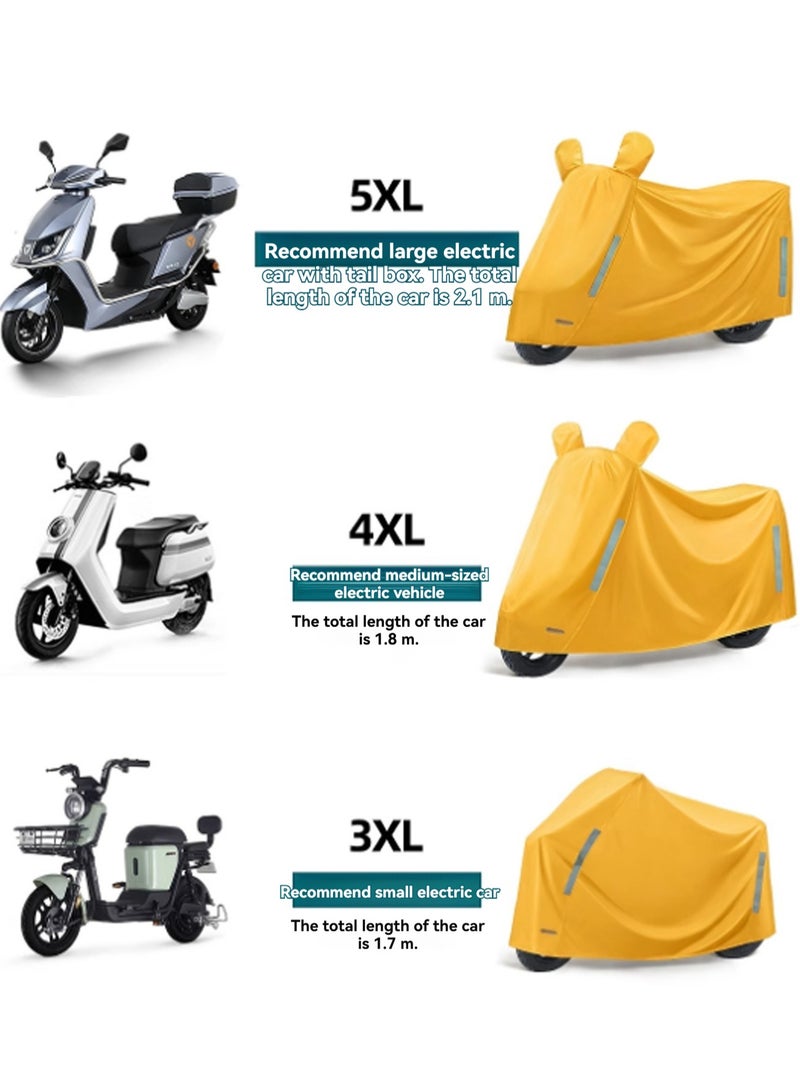 Generic Black Bicycle Cover + Mirror Cover Waterproof Outdoor Bicycle Rain Cover With Keyhole Storage Bag（4xl ）  - Image 2
