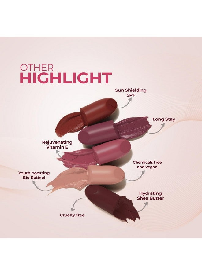 Juice Festive Maroon - M14 Kiss Sensation Lipstick & Red Hotness - M09 Color Luxe Liquid Lipstick with Goodness of Bio Retinol, & SPF 15 UV Protection - Image 2