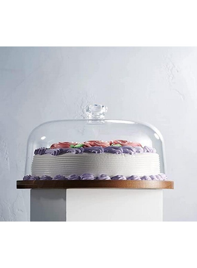 HOMETIC Wooden Cake Stand with Acrylic Dome,Serving Cake Plate with Dome Lid, Dessert and Cupcake Display Stand, Pastry Stand,Round Cake Cutting Holder (11 x 4.5 inch) - Image 4