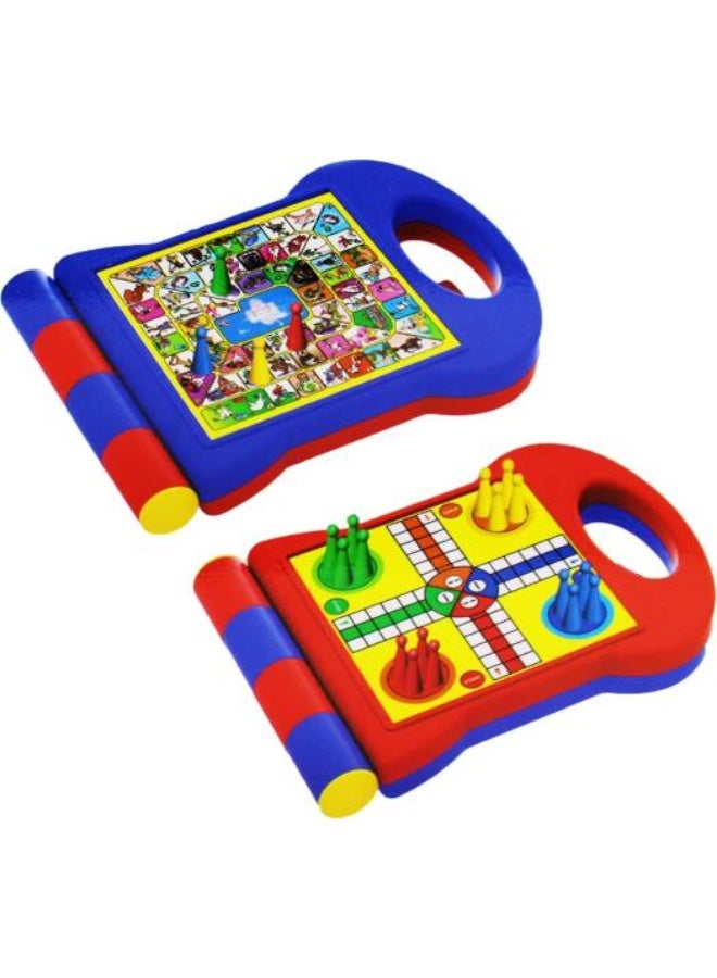 جون فنغ لونج مجموعة ألعاب سفر 4 في 1، مجموعة ألعاب ممتعة ومدمجة للأطفال من سن 3 سنوات فما فوق، تتضمن الشطرنج والداما وتيك تاك تو ولودو، مثالية للرحلات البرية والإجازات والسفر العائلي، محمولة ومتينة - Image 1