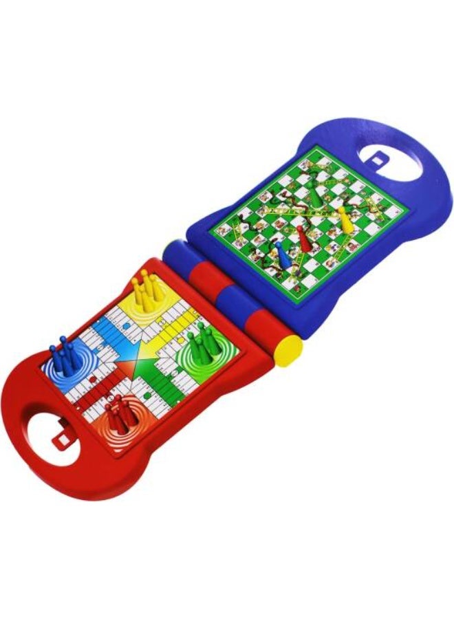 جون فنغ لونج مجموعة ألعاب سفر 4 في 1، مجموعة ألعاب ممتعة ومدمجة للأطفال من سن 3 سنوات فما فوق، تتضمن الشطرنج والداما وتيك تاك تو ولودو، مثالية للرحلات البرية والإجازات والسفر العائلي، محمولة ومتينة - Image 2