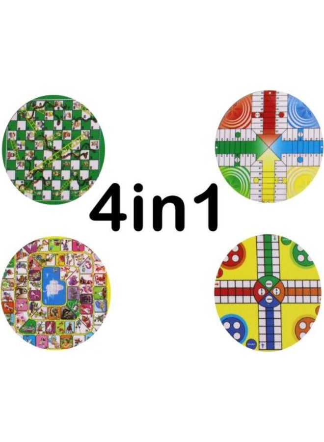 جون فنغ لونج مجموعة ألعاب سفر 4 في 1، مجموعة ألعاب ممتعة ومدمجة للأطفال من سن 3 سنوات فما فوق، تتضمن الشطرنج والداما وتيك تاك تو ولودو، مثالية للرحلات البرية والإجازات والسفر العائلي، محمولة ومتينة - Image 3