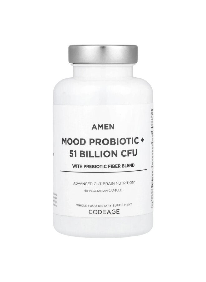 Codeage Mood Probiotic +, With Prebiotic Fiber Blend, 60 Vegetarian Capsules  - Image 2