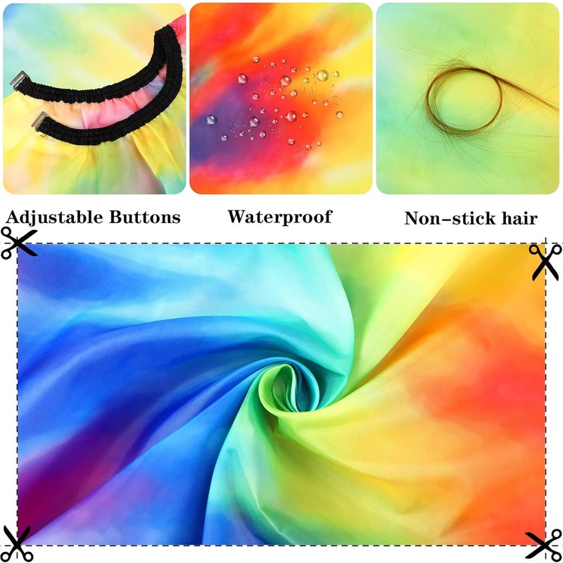 FEBSNOW Barber Cape Waterproof Professional Hair Cutting Cape Neck Duster Brush for Haircut Tie-dye Salon Beard Hairdressing Kits 46.8 × 56 Inches - Image 3