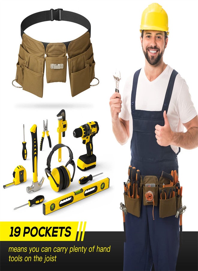 Generic Waist Tool Belts with 19 Pocket, Gardening Canvas Work Belt with Quick Release Buckle, Adjustable Utility Belt Work Apron for Men and Women, Gardening, Electrician, Carpenter, Construction Tool Belt  - Image 5