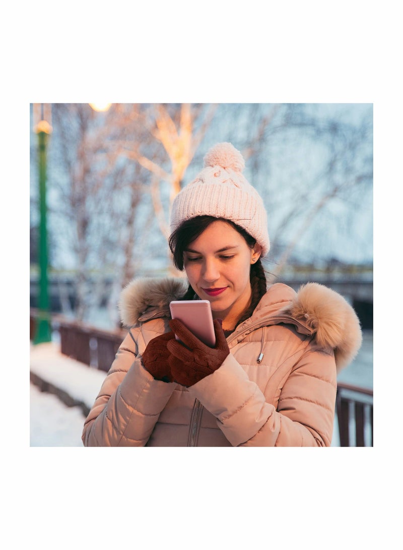 Y&D Women Touch Screen Gloves - Winter Warm Touchscreen Mittens Thermal Fleece Lined Knitted for Outdoor - Image 5