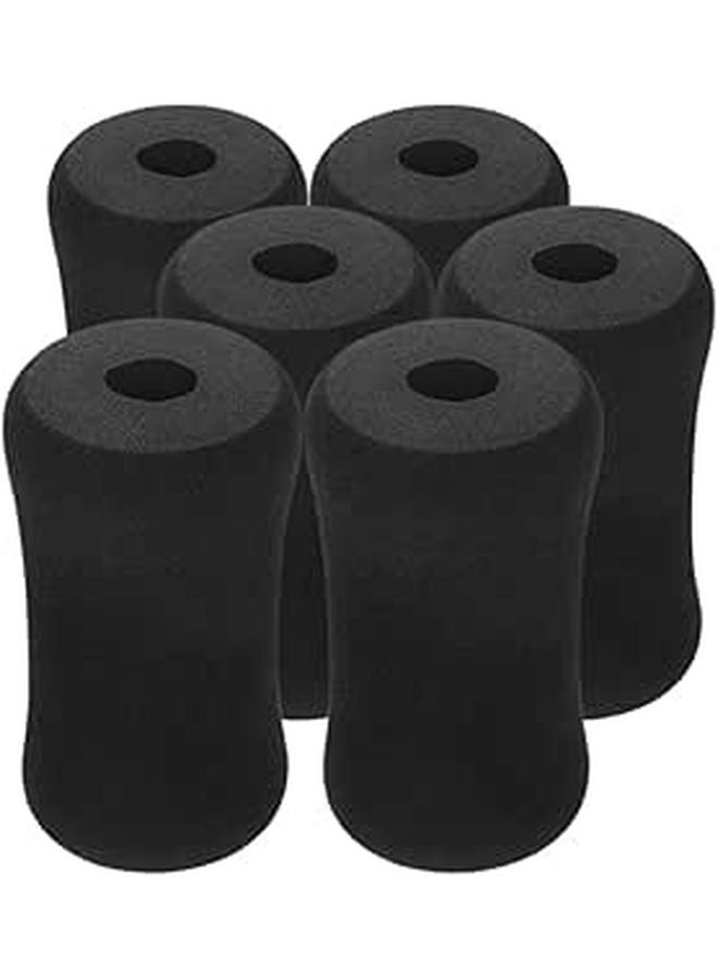 High Density Foam Foot Pads Rollers Replacement For Leg Extension Machine 6 Pieces Black - Image 1