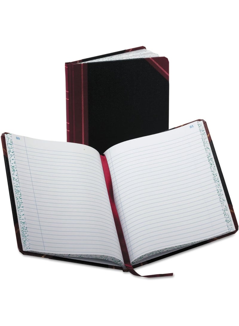 Boorum & Pease Boorum & Pease 38150R Record/Account Book, Record Rule, Black/Red, 150 Pages, 9 5/8 x 7 5/8 - Image 1