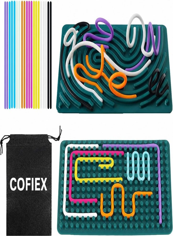 COFIEX ألعاب COFIEX الحسية للأطفال الصغار من الجنسين، لوحة أنشطة حسية من السيليكون مع 11 خيطًا ملونًا، لعبة طائرة سفر كبيرة لتخفيف التوتر والقلق، مناسبة للأطفال من عمر سنتين فما فوق. - Image 1